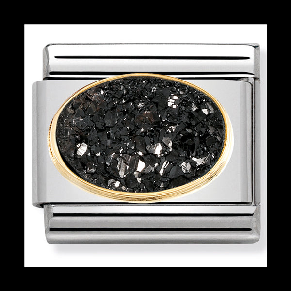 NOM 030518 05 COMP Classic DRUSY st/steel, stones & 18ct y/g (Agate Drusy Black Sky)