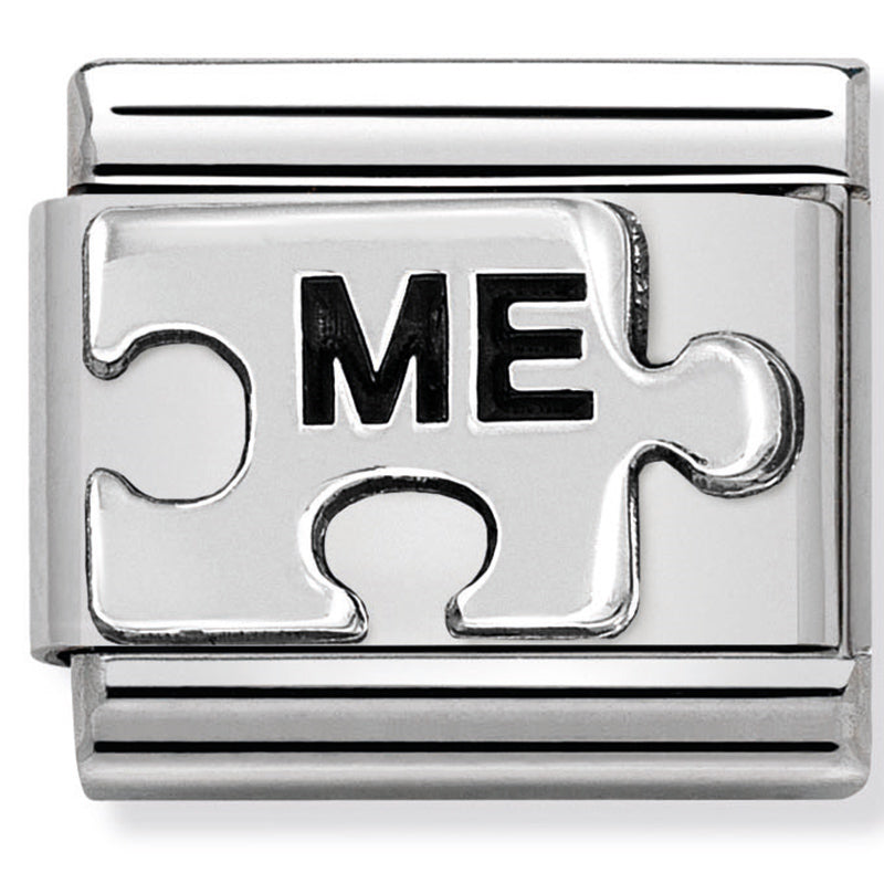 Nom-330101 41 Comp Classic Oxidised Symbols St/Steel & Sterling Silver (Me Puzzle(You Me))