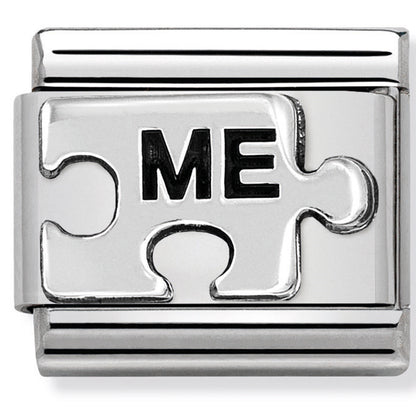 Nom-330101 41 Comp Classic Oxidised Symbols St/Steel & Sterling Silver (Me Puzzle(You Me))