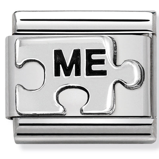 Nom-330101 41 Comp Classic Oxidised Symbols St/Steel & Sterling Silver (Me Puzzle(You Me))
