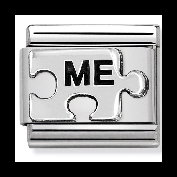 Nom-330101 41 Comp Classic Oxidised Symbols St/Steel & Sterling Silver (Me Puzzle(You Me))