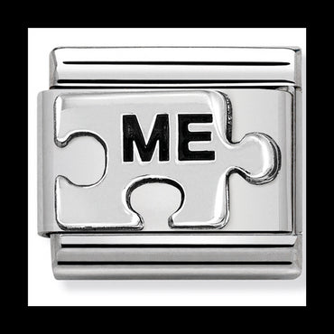 Nom-330101 41 Comp Classic Oxidised Symbols St/Steel & Sterling Silver (Me Puzzle(You Me))