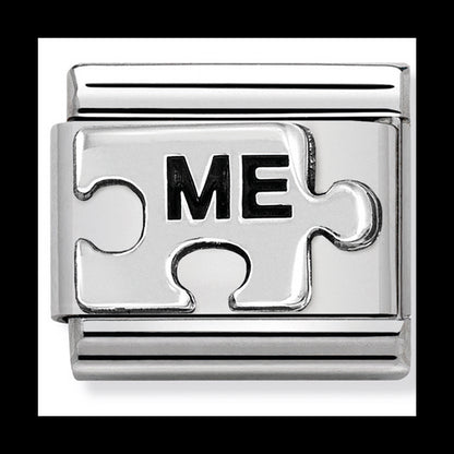 Nom-330101 41 Comp Classic Oxidised Symbols St/Steel & Sterling Silver (Me Puzzle(You Me))