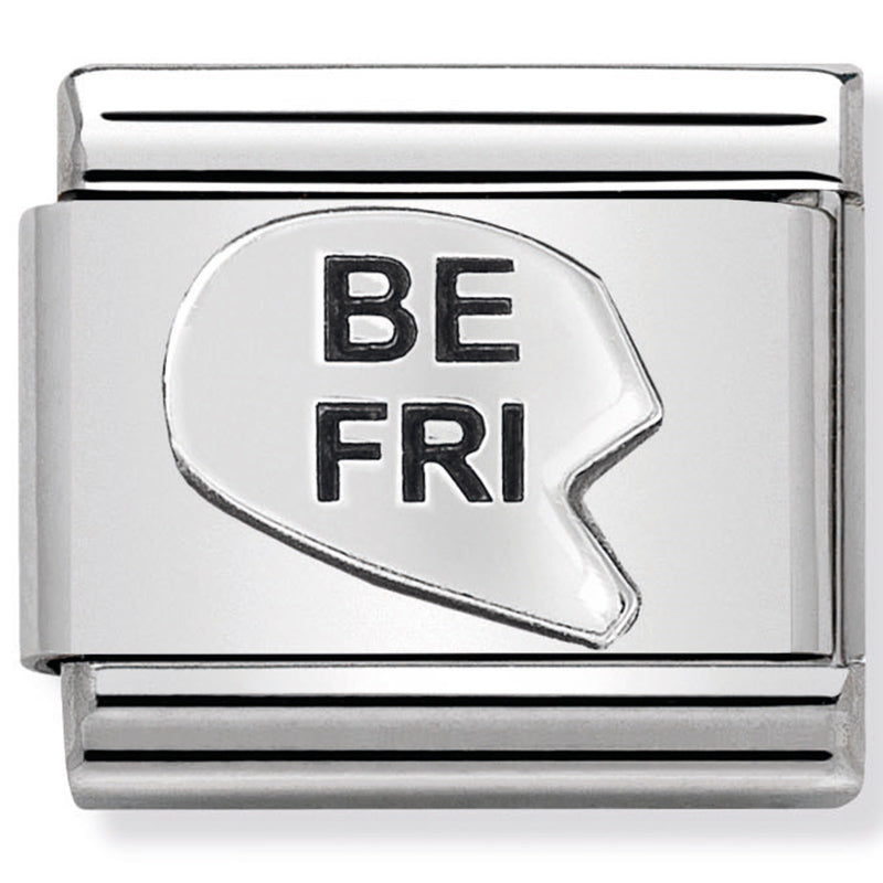 Nom-330101 42 Comp Classic Oxidised Symbols St/Steel & Sterling Silver (Be-Fri Heart(Best Friend))