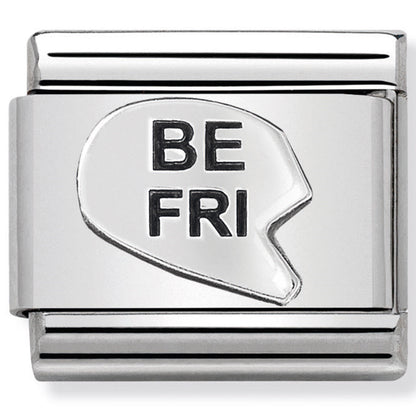Nom-330101 42 Comp Classic Oxidised Symbols St/Steel & Sterling Silver (Be-Fri Heart(Best Friend))
