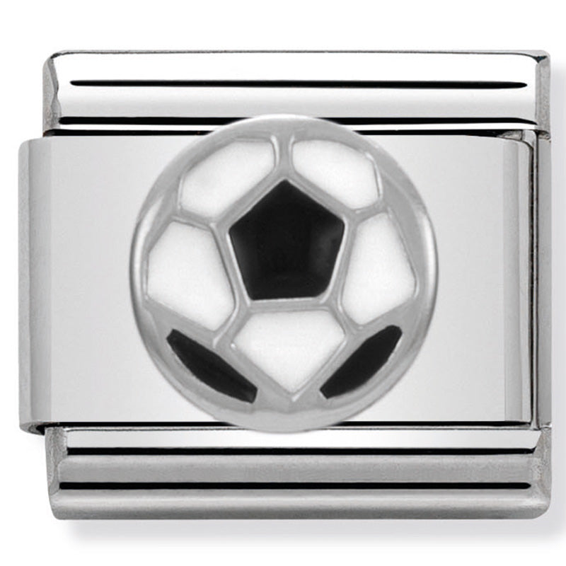 Nom-330202 13 Comp Classic Symbols St/Steel, Enamel & Silver 925 (Soccer Ball)