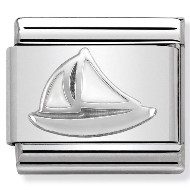 NOM-330202 47 COMP Classic SYMBOLS st/steel, enamel & silver 925 (Sail Boat)