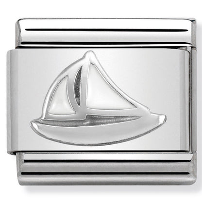 NOM-330202 47 COMP Classic SYMBOLS st/steel, enamel & silver 925 (Sail Boat)