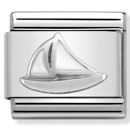 NOM-330202 47 COMP Classic SYMBOLS st/steel, enamel & silver 925 (Sail Boat)