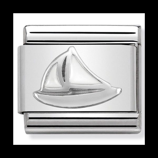 NOM-330202 47 COMP Classic SYMBOLS st/steel, enamel & silver 925 (Sail Boat)