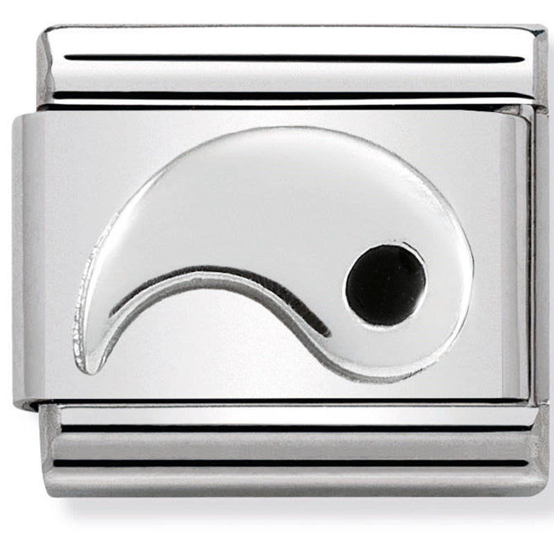 Nom-330204 23 Comp Classic Symbols St/Steel, Enamel & Silver 925 (Yang (Yin Yang))