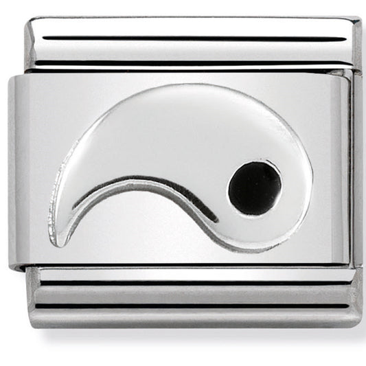 Nom-330204 23 Comp Classic Symbols St/Steel, Enamel & Silver 925 (Yang (Yin Yang))