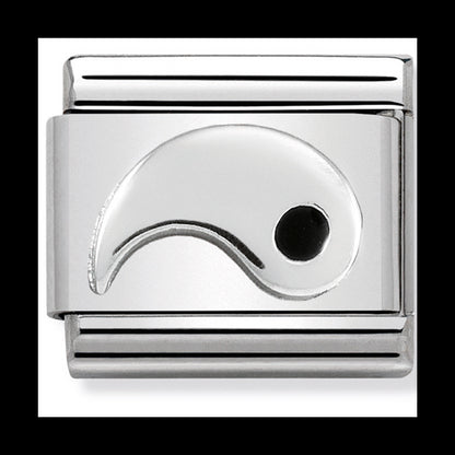 Nom-330204 23 Comp Classic Symbols St/Steel, Enamel & Silver 925 (Yang (Yin Yang))