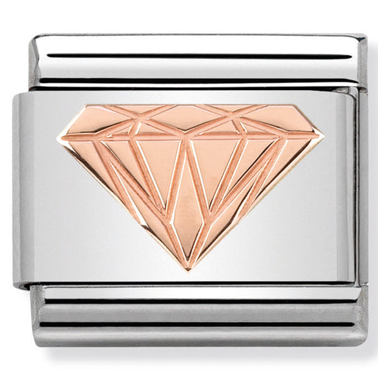 Nom-430104 18 Comp Classic Symbols St/Steel & 9Ct Rose Gold (Diamond)