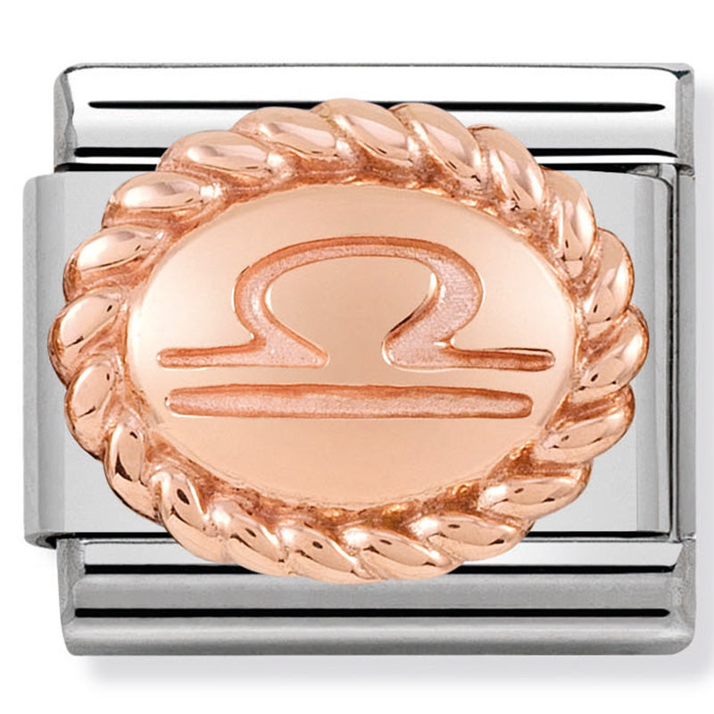 Nom-430109 07 Oval Zodiac Composable Classic St/St & 9Ct Rose Gold (Libra)