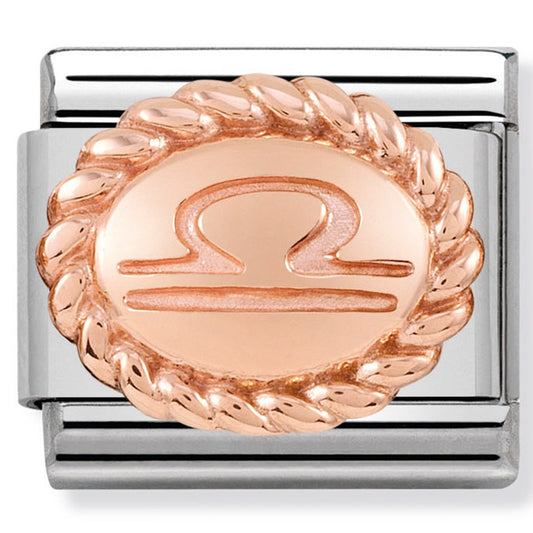 Nom-430109 07 Oval Zodiac Composable Classic St/St & 9Ct Rose Gold (Libra)