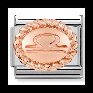 Nom-430109 07 Oval Zodiac Composable Classic St/St & 9Ct Rose Gold (Libra)