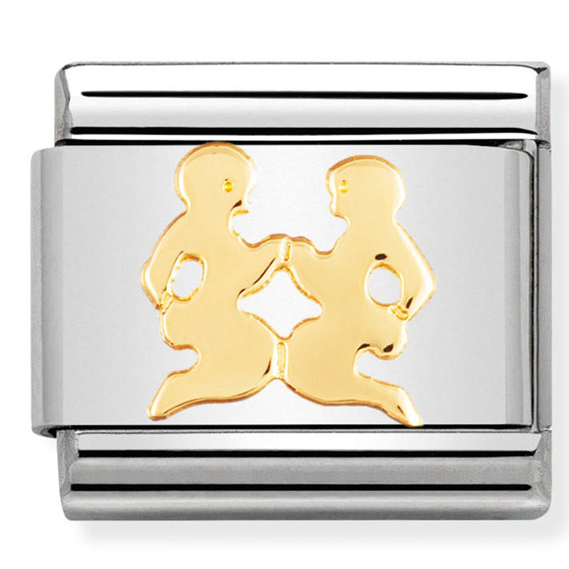 Nom-030104 03- Zodiac Composable Classic St/St & 18Ct Gold (Gemini)
