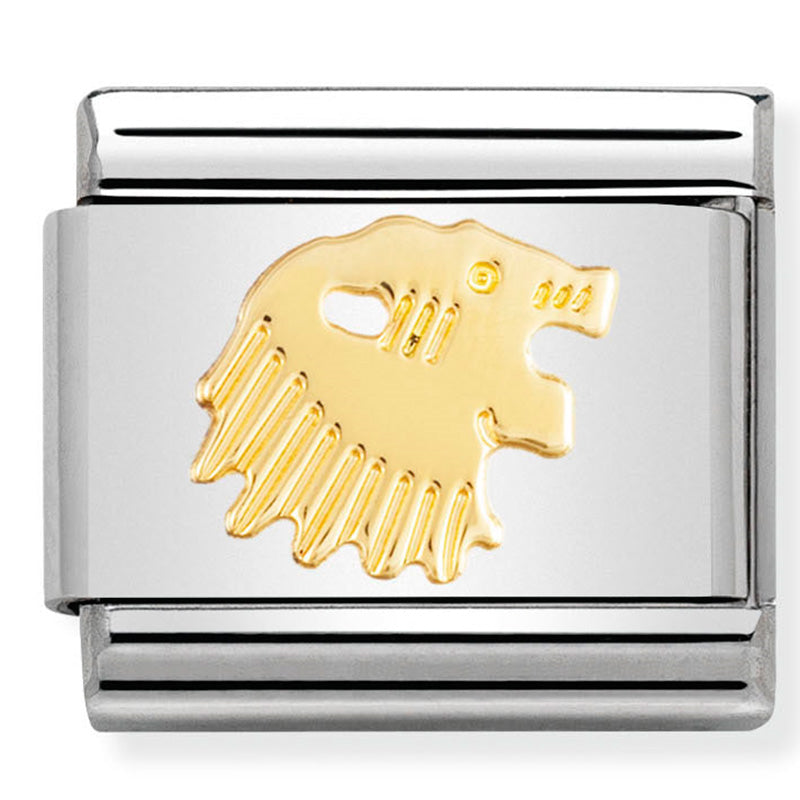 Nom-030104 05- Zodiac Composable Classic St/St & 18Ct Gold (Leo)