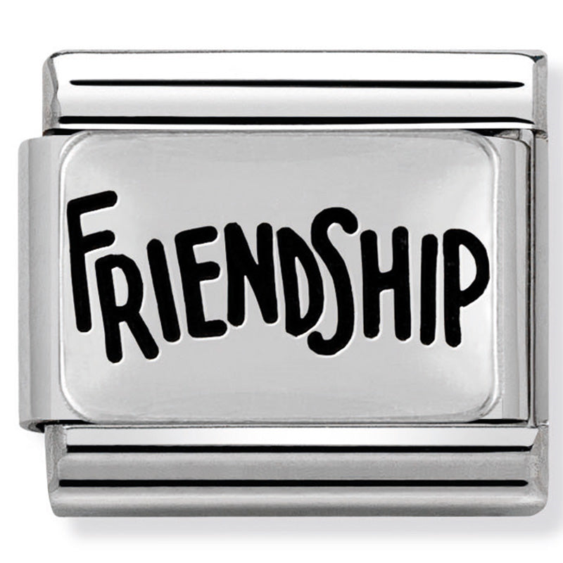 Nom-330102 40 Comp Classic Plates Oxidised St/Steel & 925 Silver (Friendship)