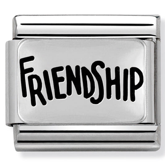 Nom-330102 40 Comp Classic Plates Oxidised St/Steel & 925 Silver (Friendship)