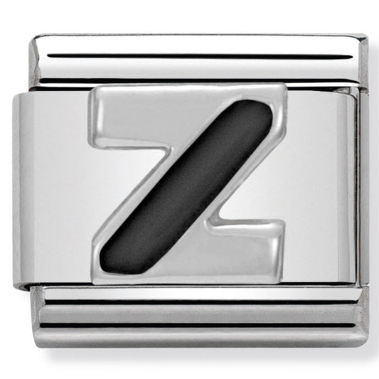Nom-330201 26 Comp Classic Black Alphabet St/Steel, Enamel & Silver 925 (Letter Z)