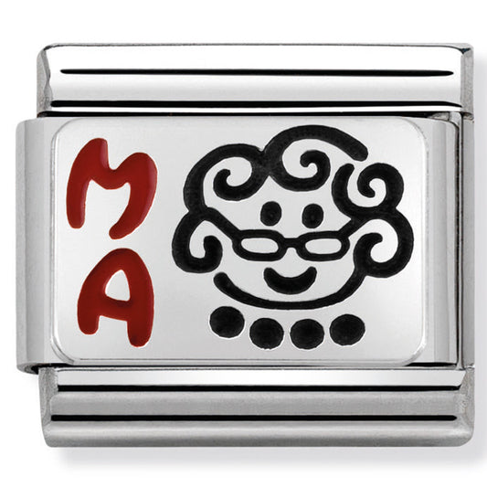 Nom-330208 11 Comp Classic Oxidised Plates St/Steel, Enamel & Silver 925 (Grandma