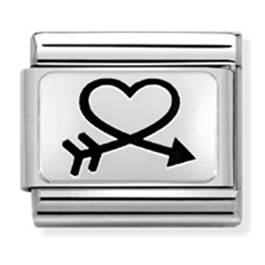 Nom-330109 40 Comp Classic Oxidised Plates 2 St/Steel & Silver 925 (Arrow Heart 3)