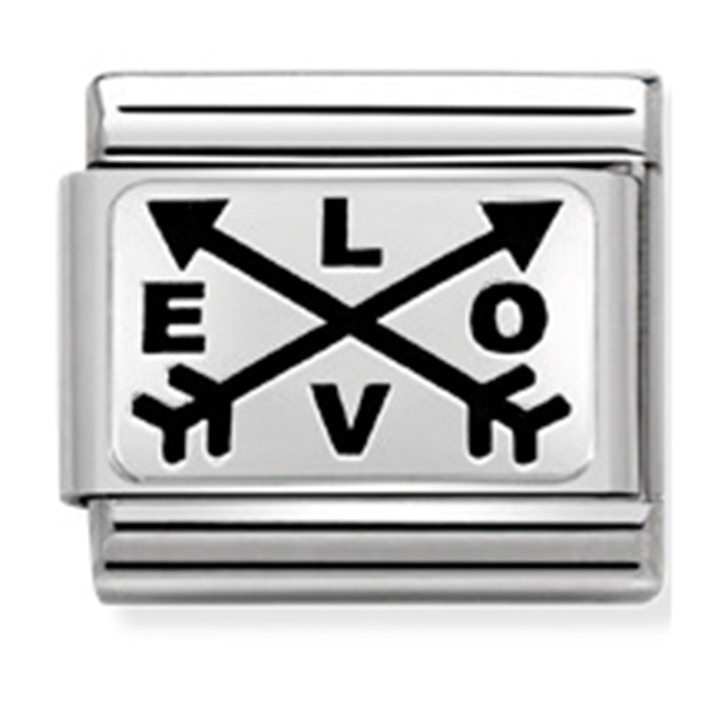 Nom-330109 41 Comp Classic Oxidised Plates 2 St/Steel & Silver 925 (Love Arrows)