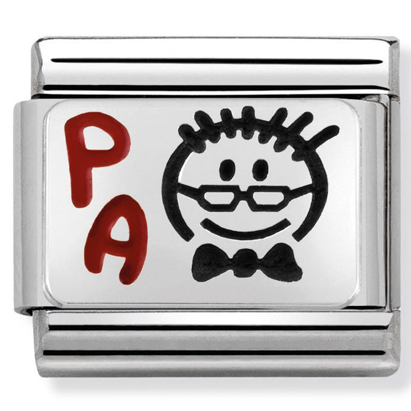 Nom-330208 12 Comp Classic Oxidised Plates St/Steel, Enamel & Silver 925 (Grandpa)