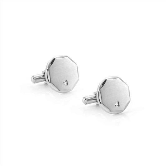 Nom-028306 008 Strong Cufflinks Diamond Edition St/Steel & White Dia. (Satin)