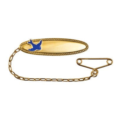 Sterling Silver Gold Plated Blue Bird Brooch