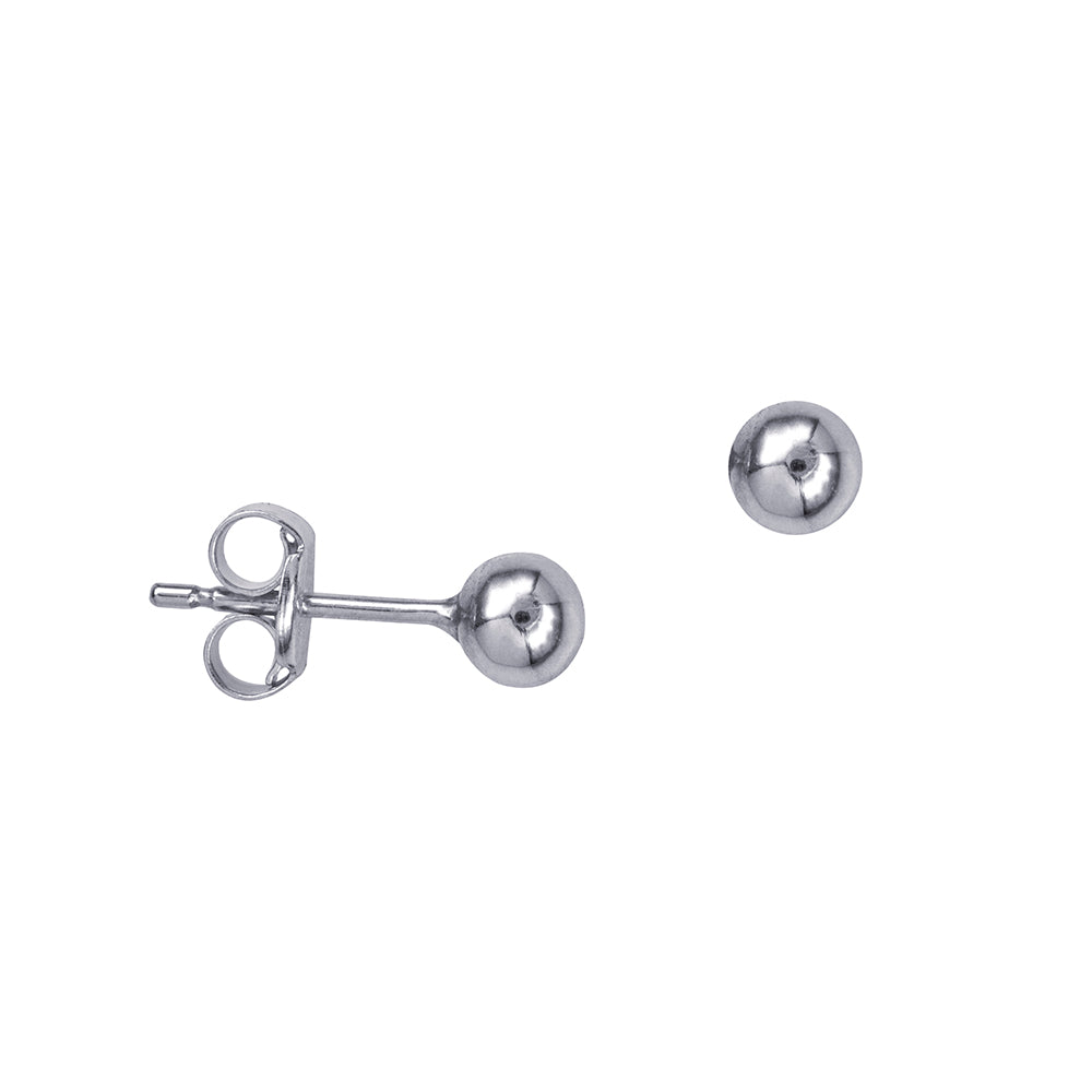 9CT WHITE GOLD 4MM HEAVY BALL STUDS