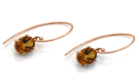 9CT ROSE GOLD CITRINE EARRINGS