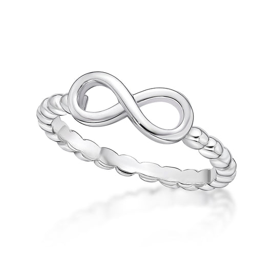 STERLING SILVER STACKING BUBBLE RING,INFINITY