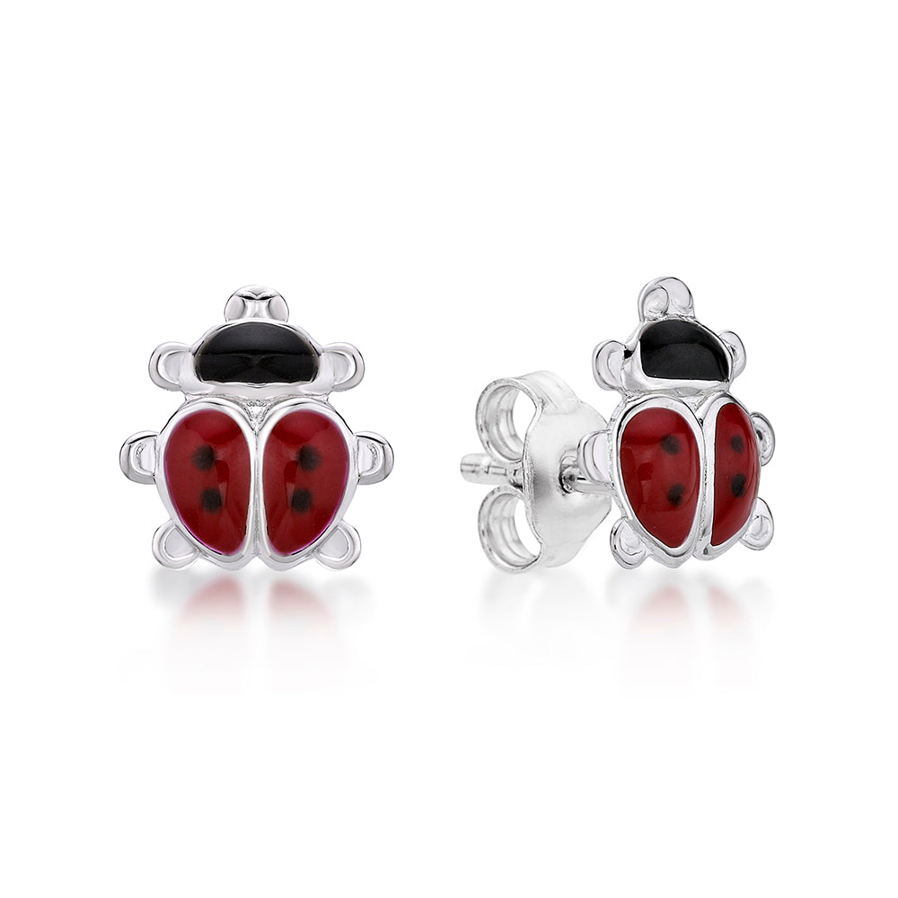 STERLING SILVER LADYBUG STUDS