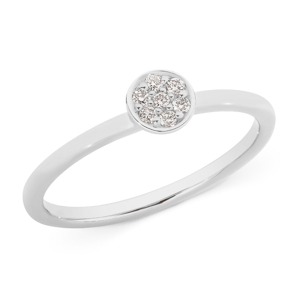 9CT WHITE GOLD RING WITH DIAMOND D4-SI3
